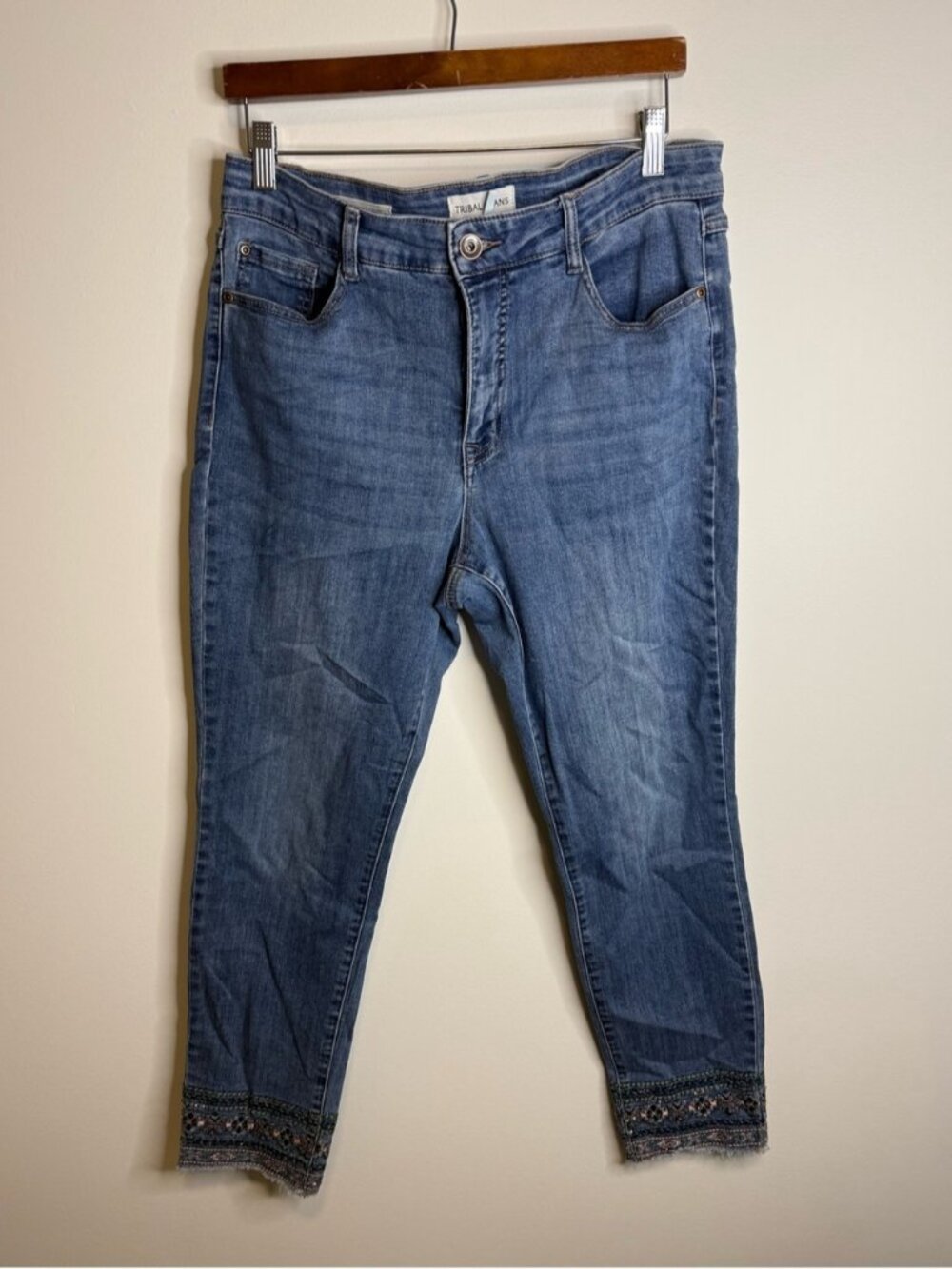 Tribal Light Blue Audrey Mid-Rise Slim Ankle Jeans size 12